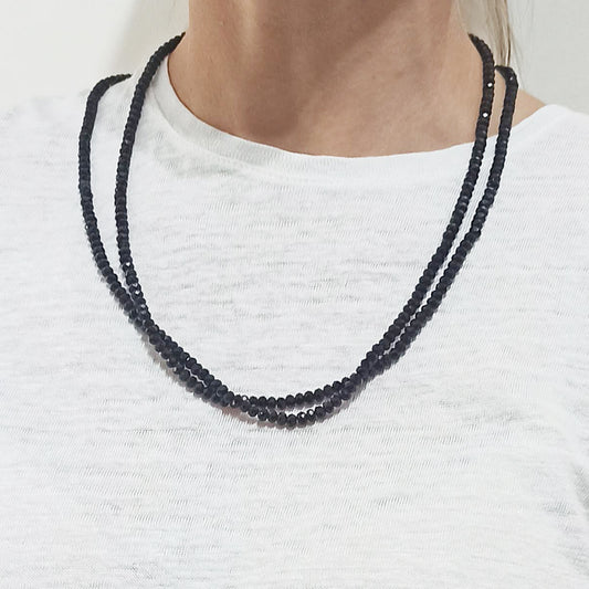 3 en 1: Collar Largo | Corto Doble | Pulsera · Negro