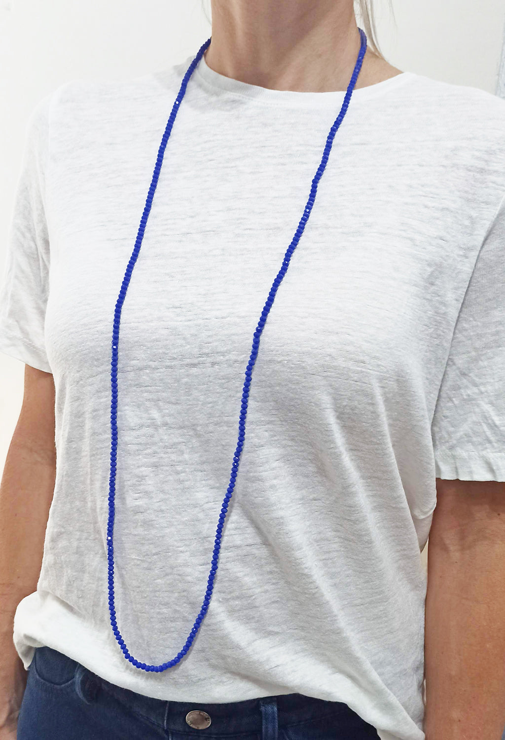 3 en 1: Collar Largo | Corto Doble | Pulsera · Azul