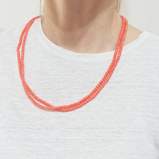 3 en 1: Collar Largo | Corto Doble | Pulsera · Coral