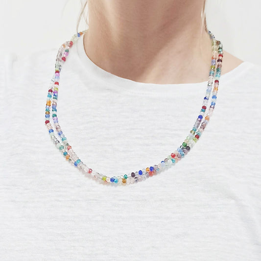 3 en 1: Collar Largo | Corto Doble | Pulsera · Multicolor