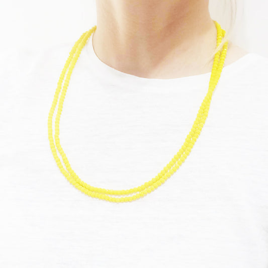 3 en 1: Collar Largo | Corto Doble | Pulsera · Amarillo Claro