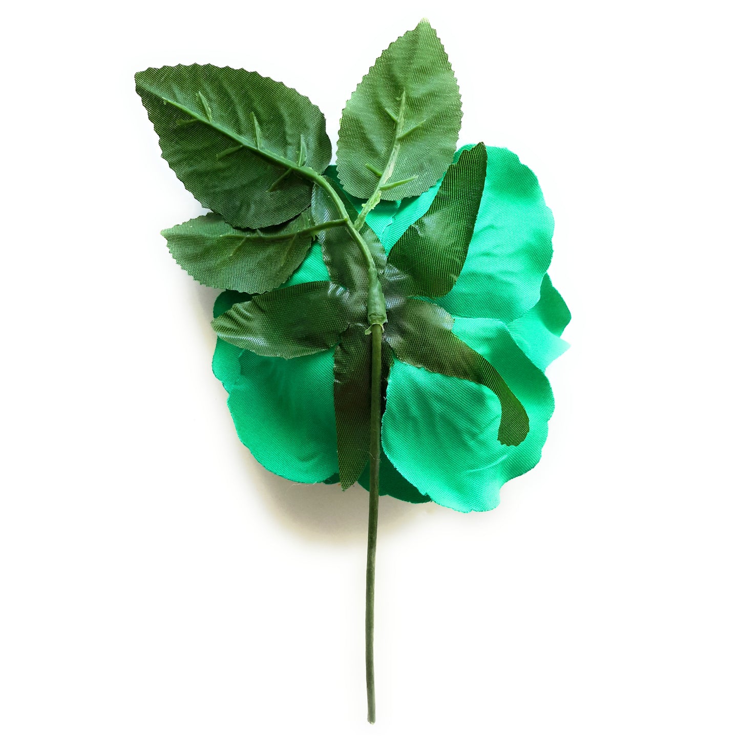 Flor Flamenca Pelo Mediana Ø13cm · Verde Esmeralda