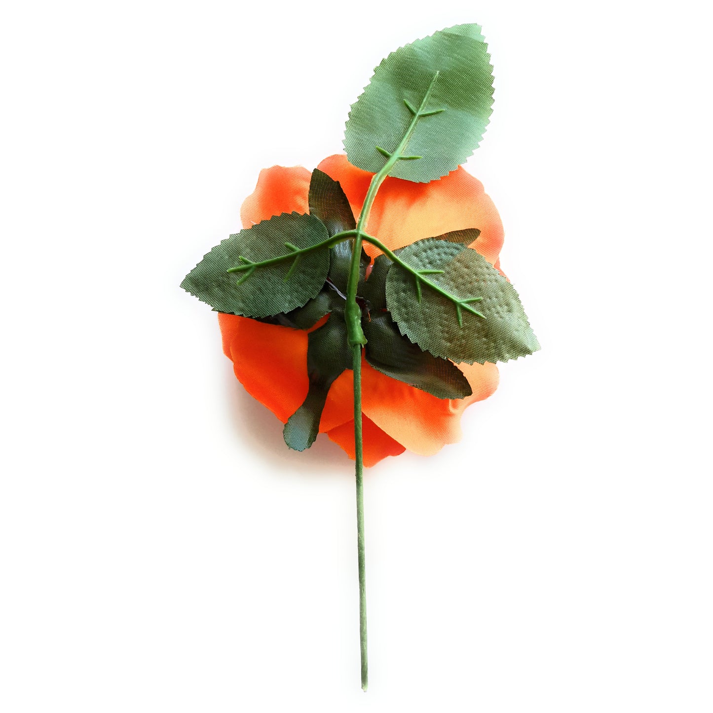 Flor Flamenca Pelo Mediana Ø13cm · Naranja