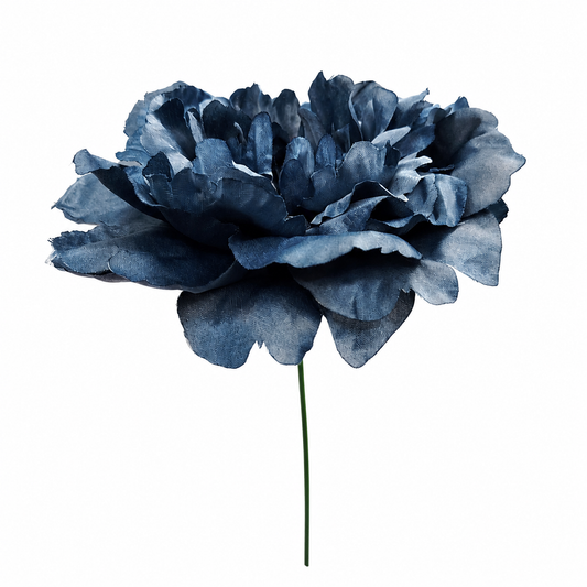 Flor Flamenca Peonía Grande para Pelo · Azul Noche Ø17 cm