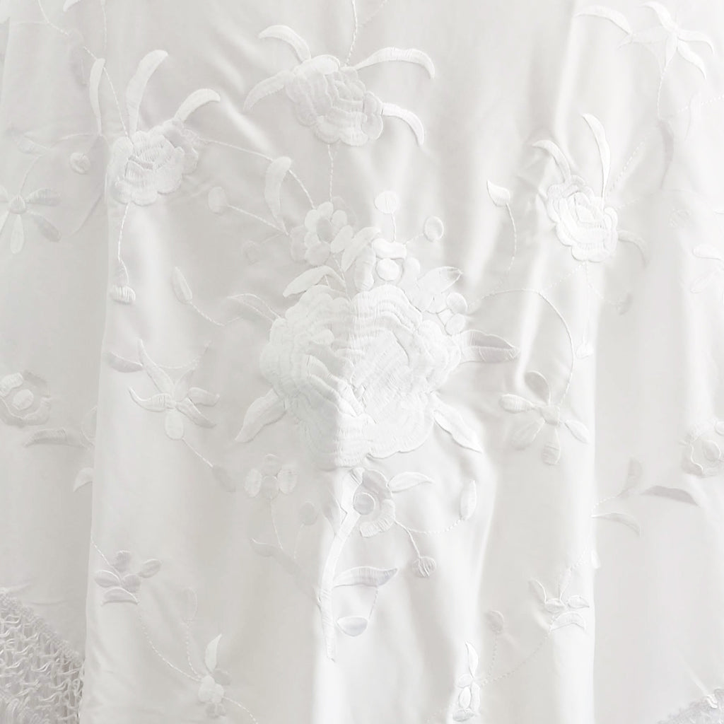 Mantón Flamenco Grande · Blanco Bordado Blanco (175 x 85cm) última unidad!