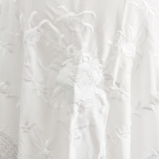 Mantón Flamenco Grande Bordado · Blanco Gran Flor (160 x 85cm) última unidad!