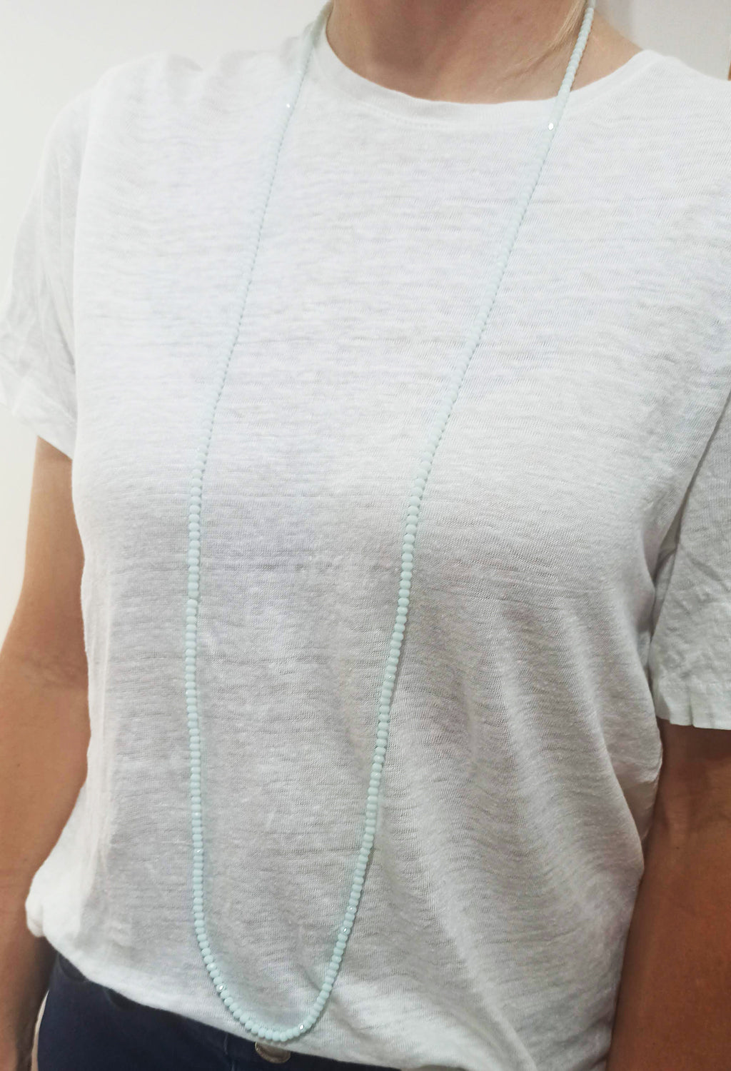 3 en 1: Collar Largo | Corto Doble | Pulsera · Verde Agua