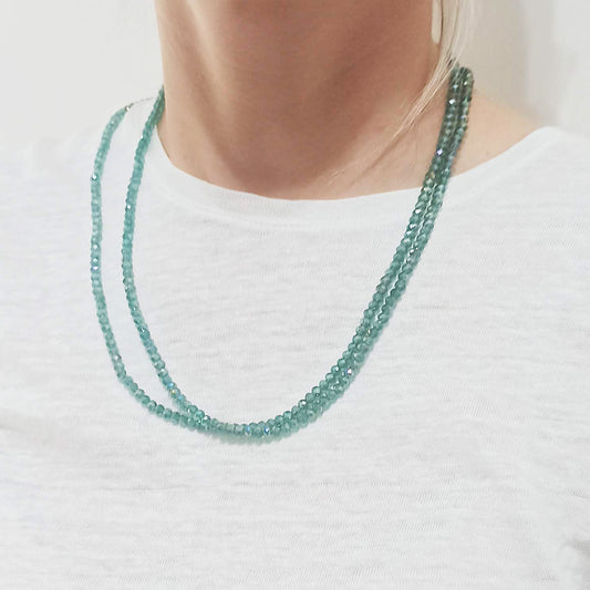 3 en 1: Collar Largo | Corto Doble | Pulsera · Verde