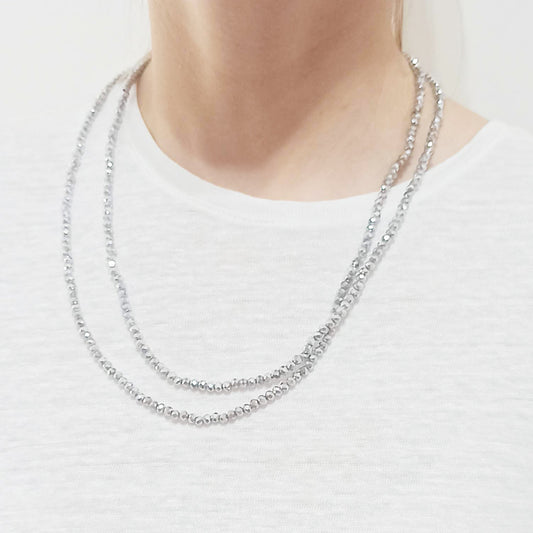 3 en 1: Collar Largo | Corto Doble | Pulsera · Plata