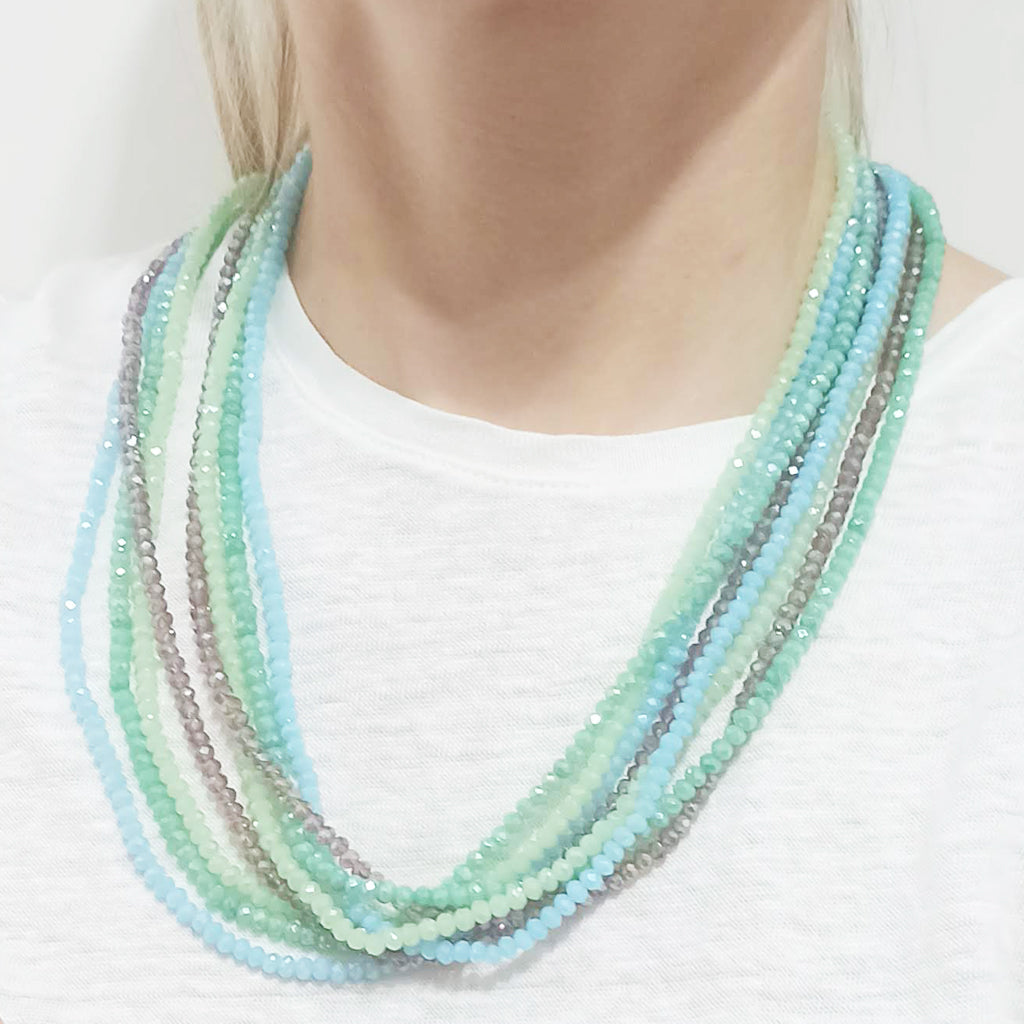 3 en 1: Collar Largo | Corto Doble | Pulsera · Verde Lima