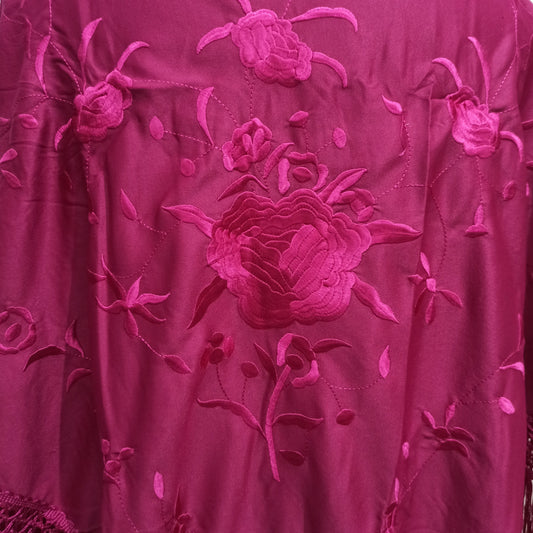 Mantón Flamenco Grande Bordado Gran Flor · Buganvilla (160 x 85cm) últimas unidades!