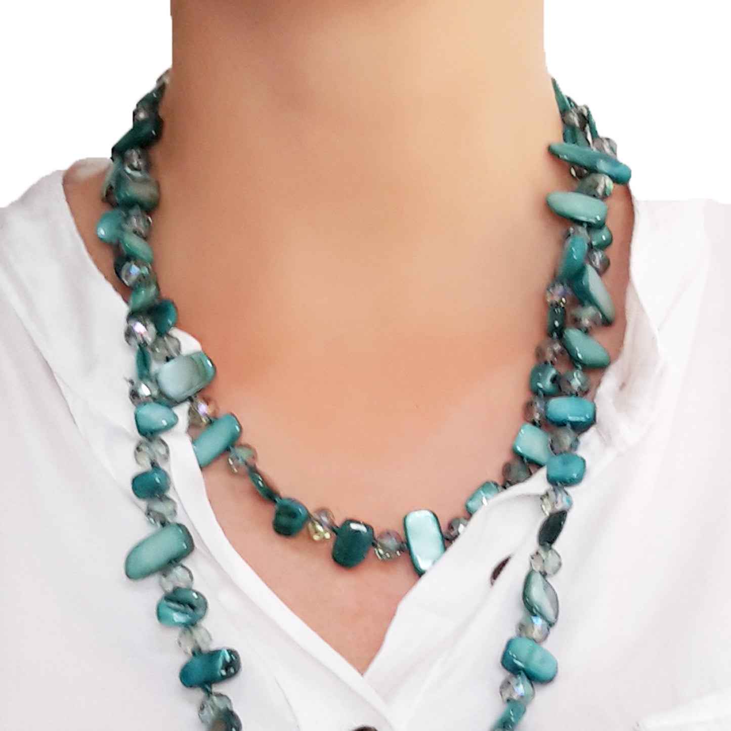 Collar Largo de Nácar · Verde Esmeralda (última unidad!)