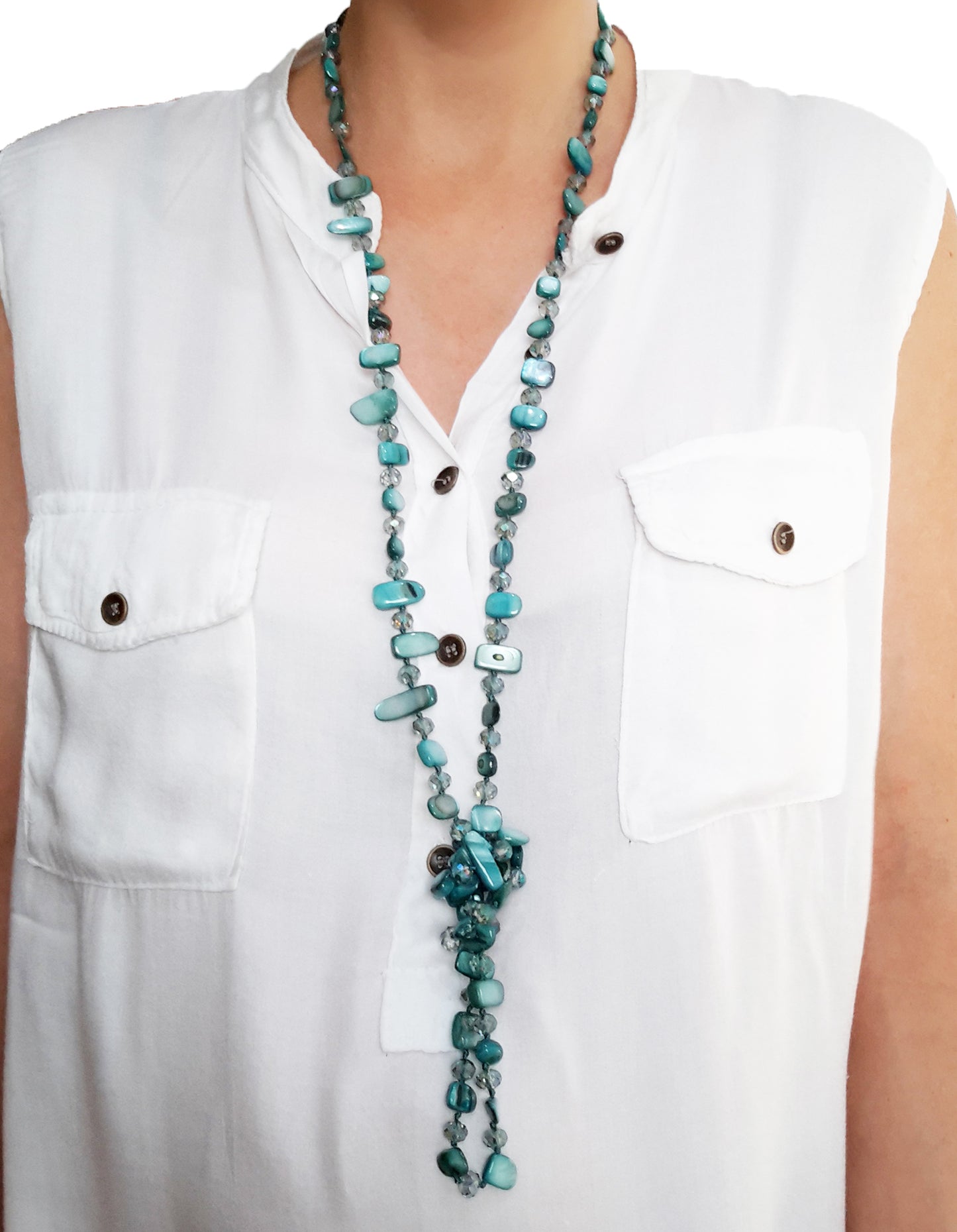 Collar Largo de Nácar · Verde Esmeralda (última unidad!)