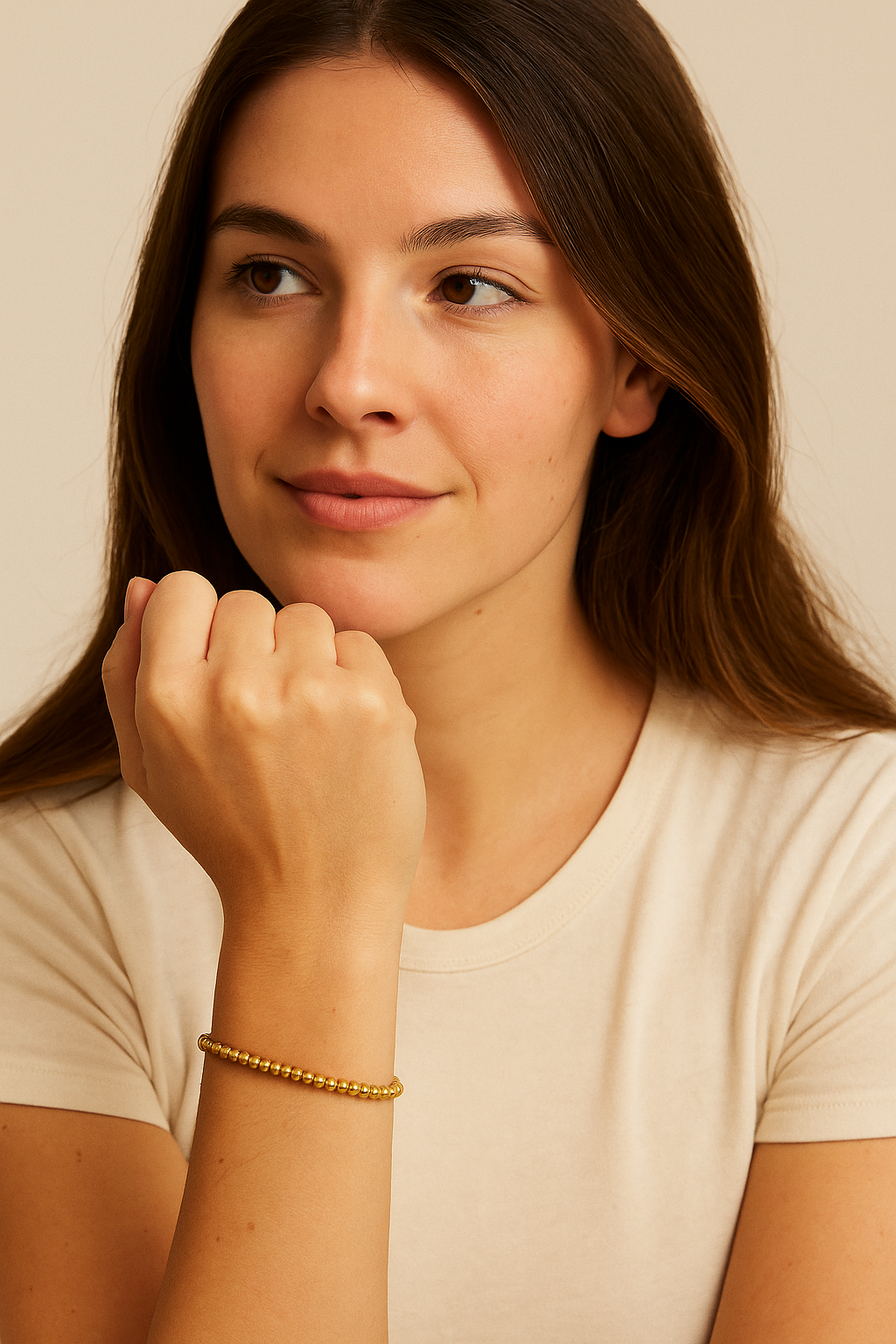 Brazalete Dorado Texturizado · “Pebble Dots” Oro Brillo