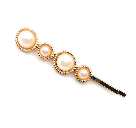 Pinza dorada · Horquilla Oro Perlas