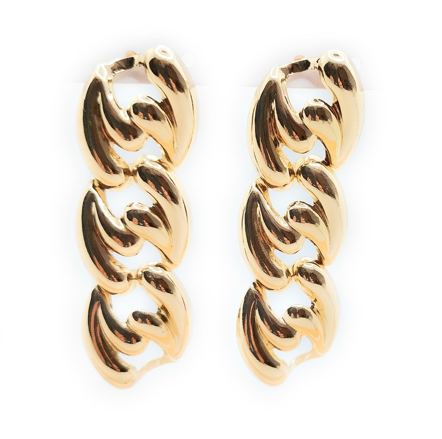 Pendientes dorados largos · Triple Oro Brillo (última unidad!)