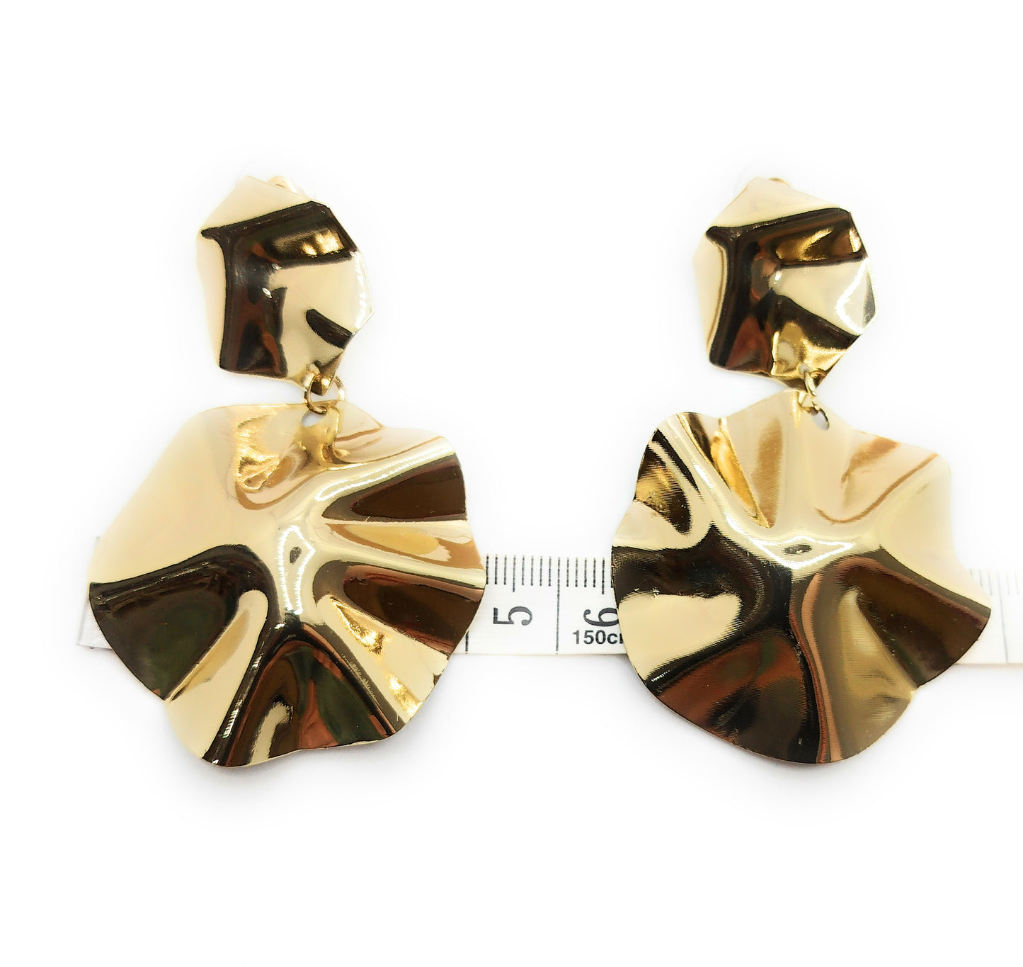 Pendientes dorados largos · Oro Brillo