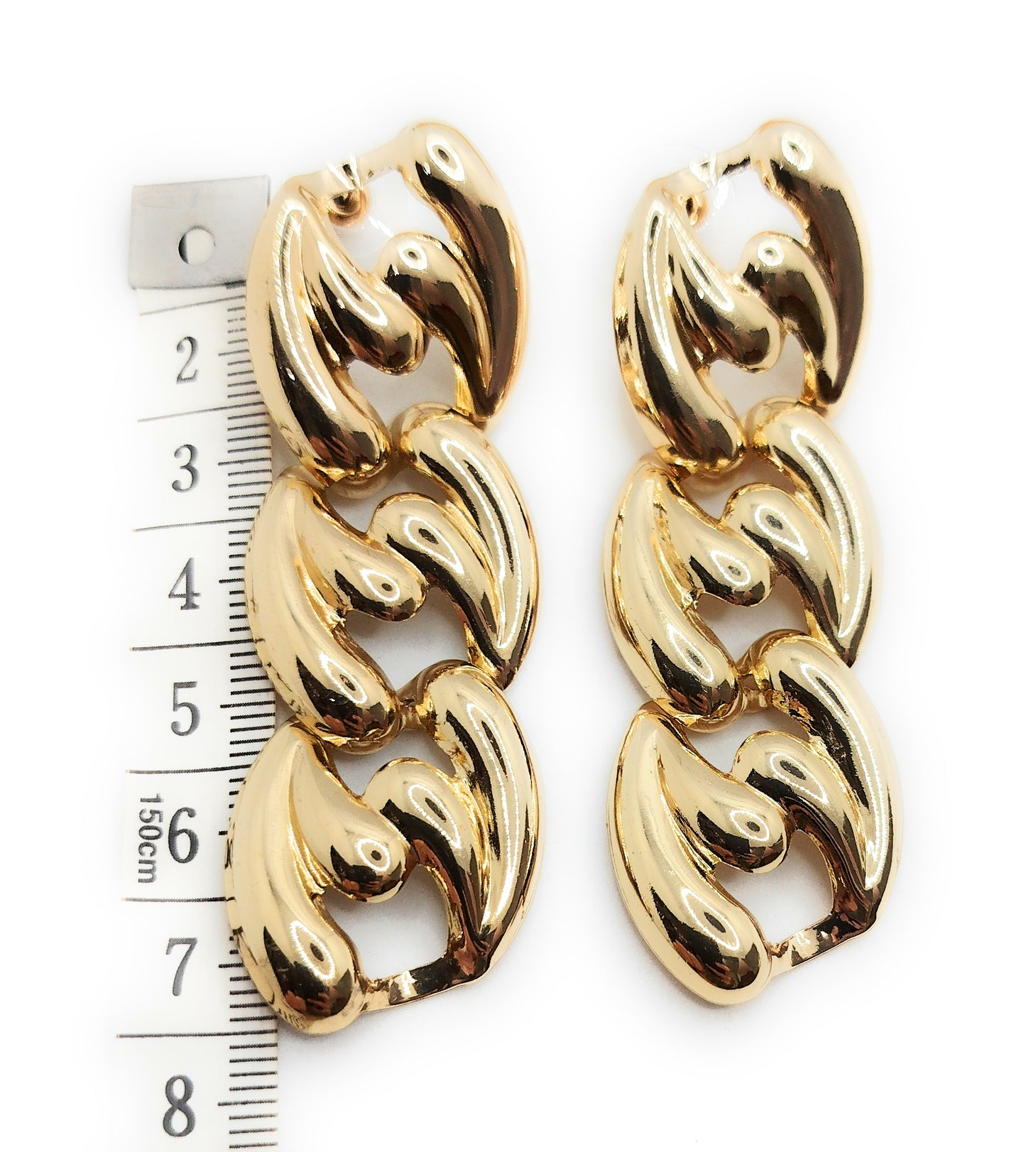 Pendientes dorados largos · Triple Oro Brillo (última unidad!)