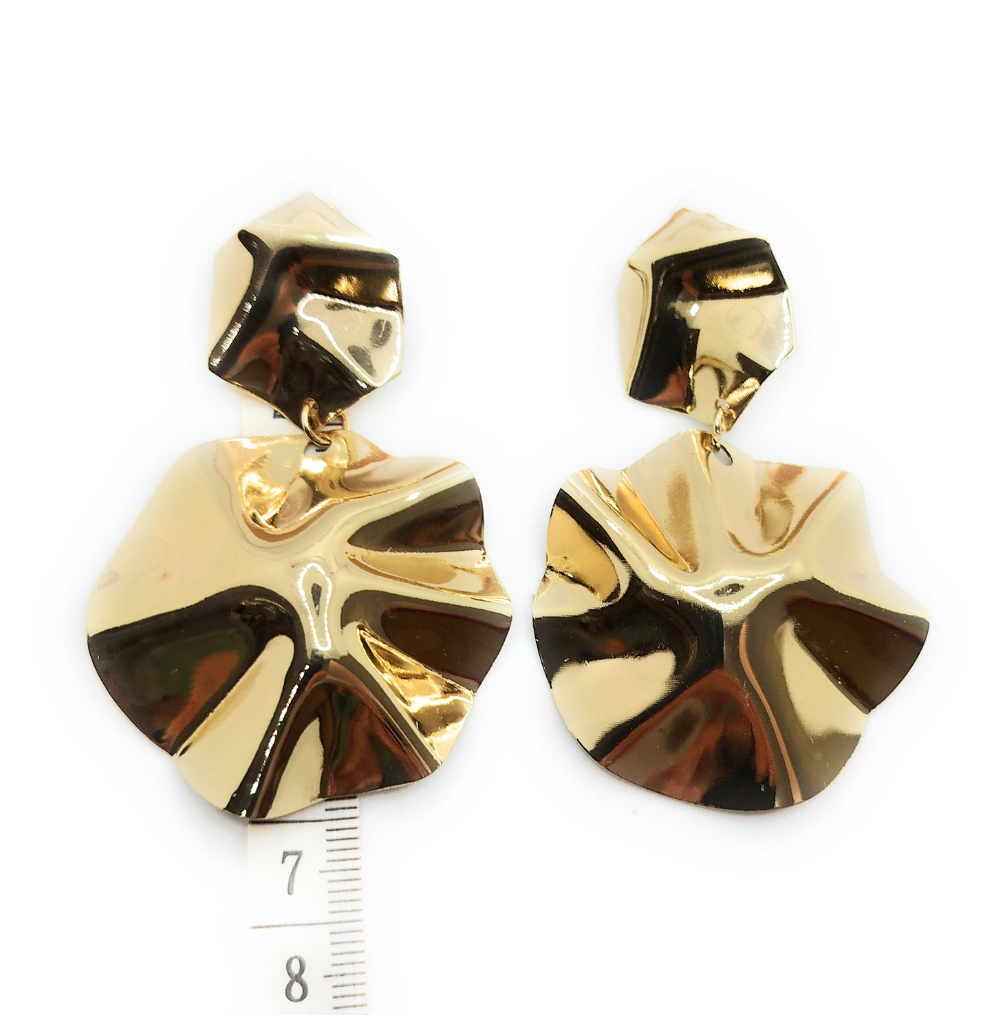 Pendientes dorados largos · Oro Brillo