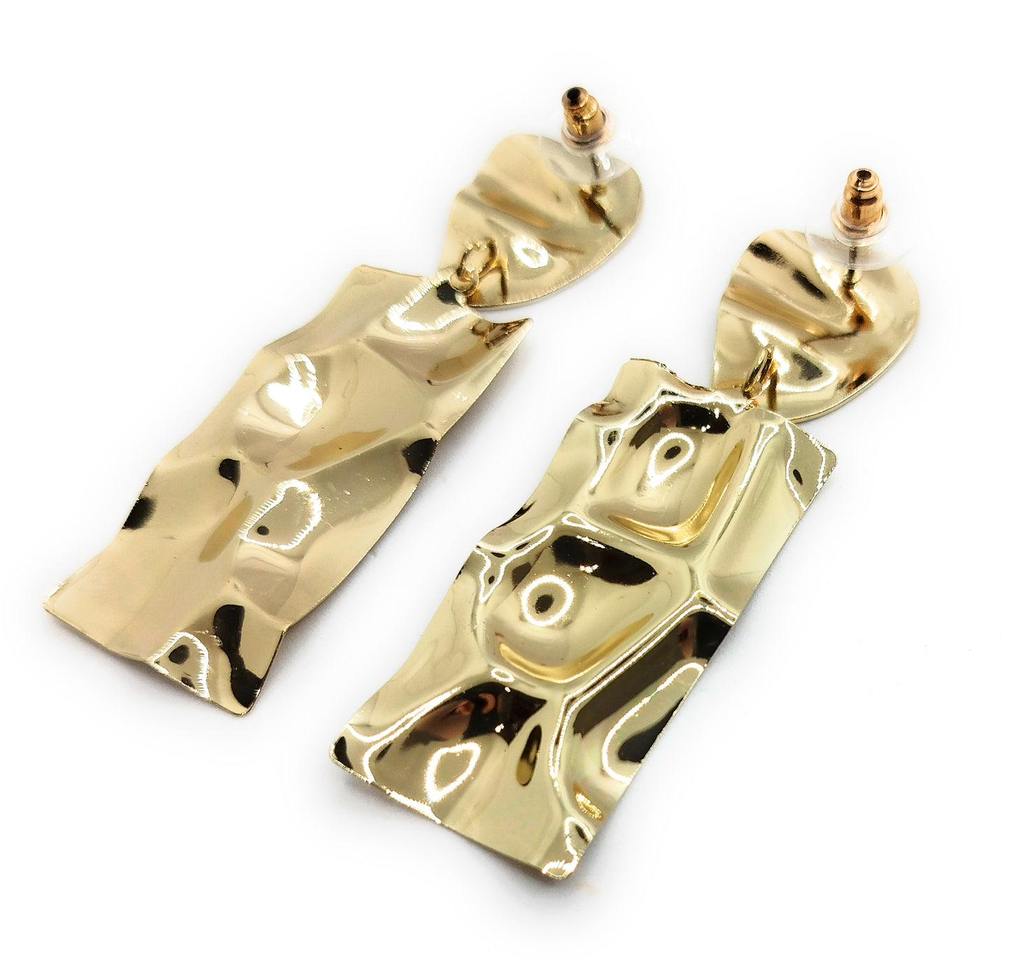 Pendientes dorados largos y ligeros · Oro Brillo