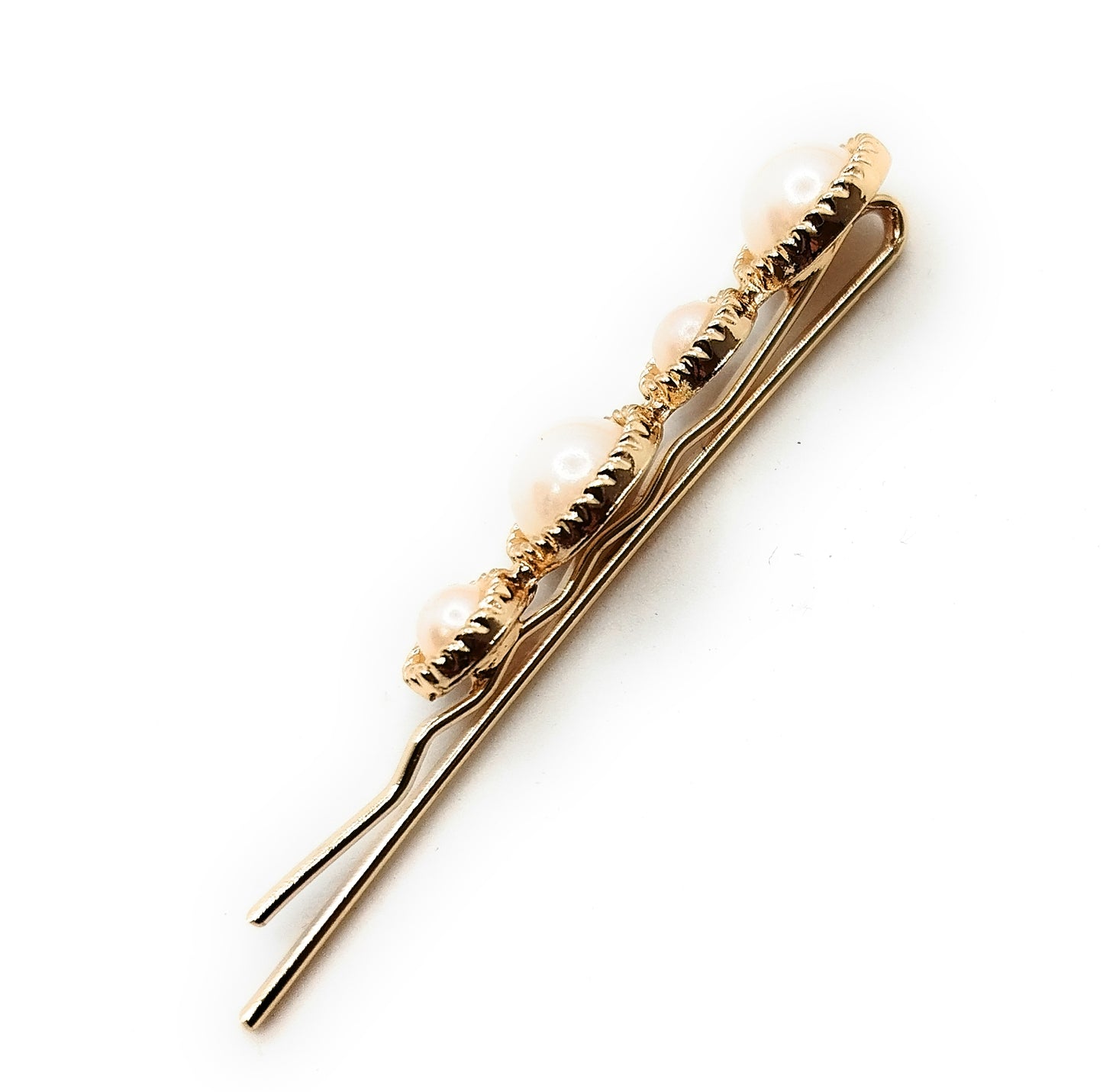 Pinza dorada · Horquilla Oro Perlas
