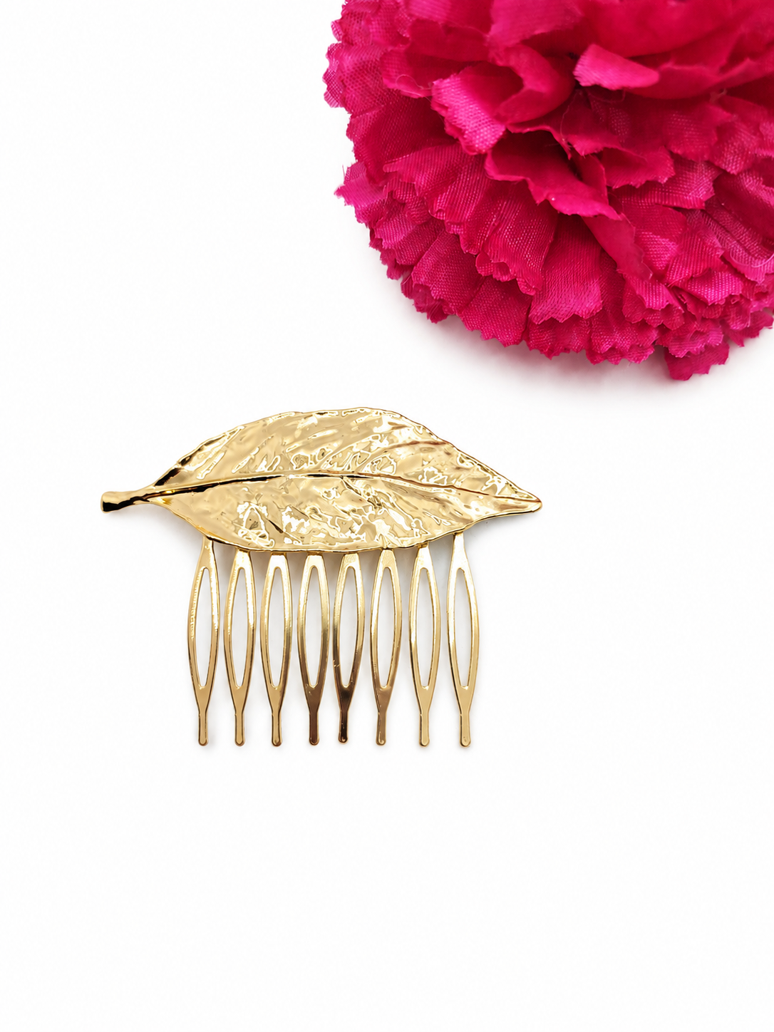 Mittlerer goldener Flamenco-Haarkamm · Goldglitzerfächer Größe M