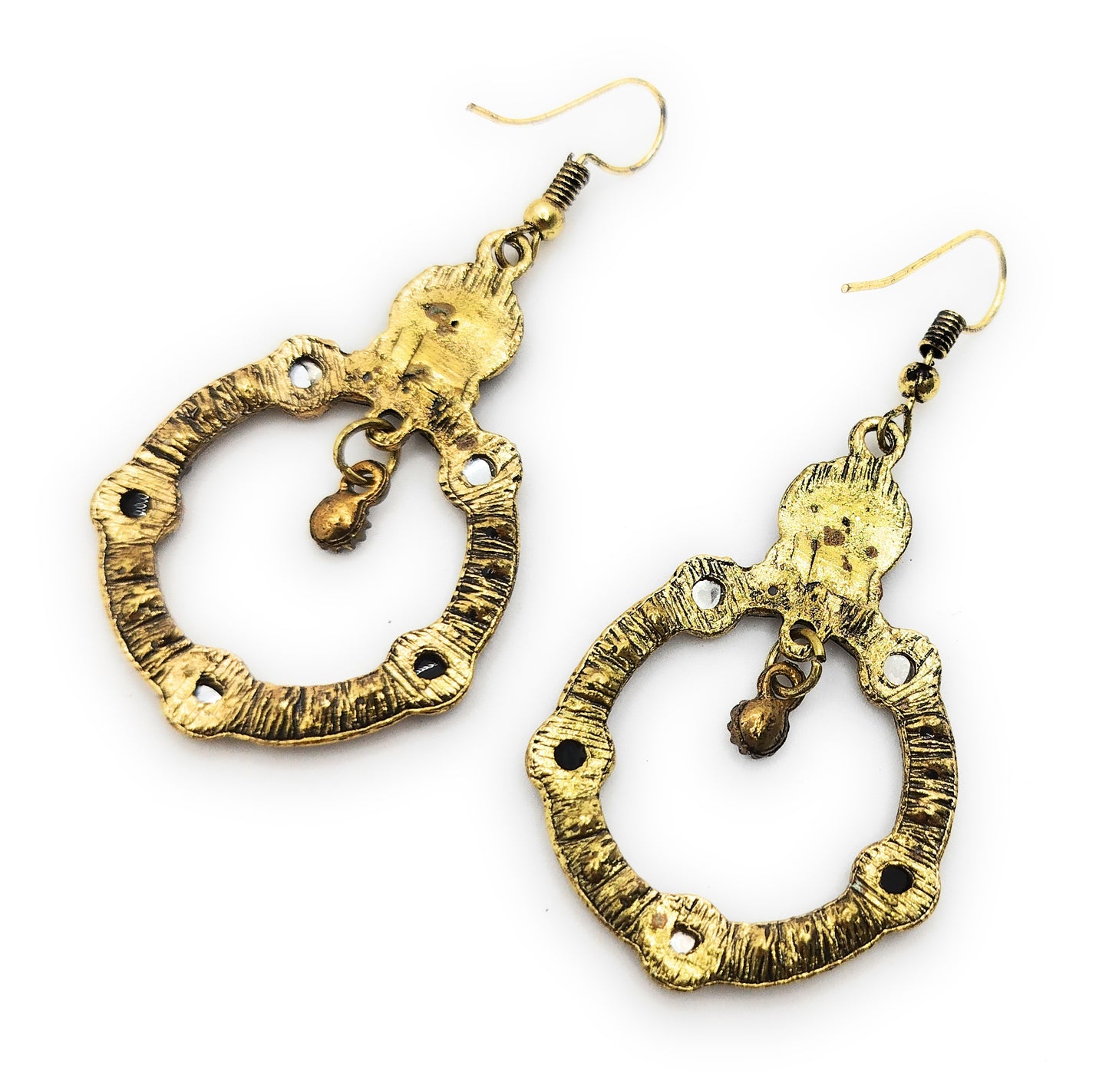 Pendientes Largos Dorados · Aro Oro Negro Blanco