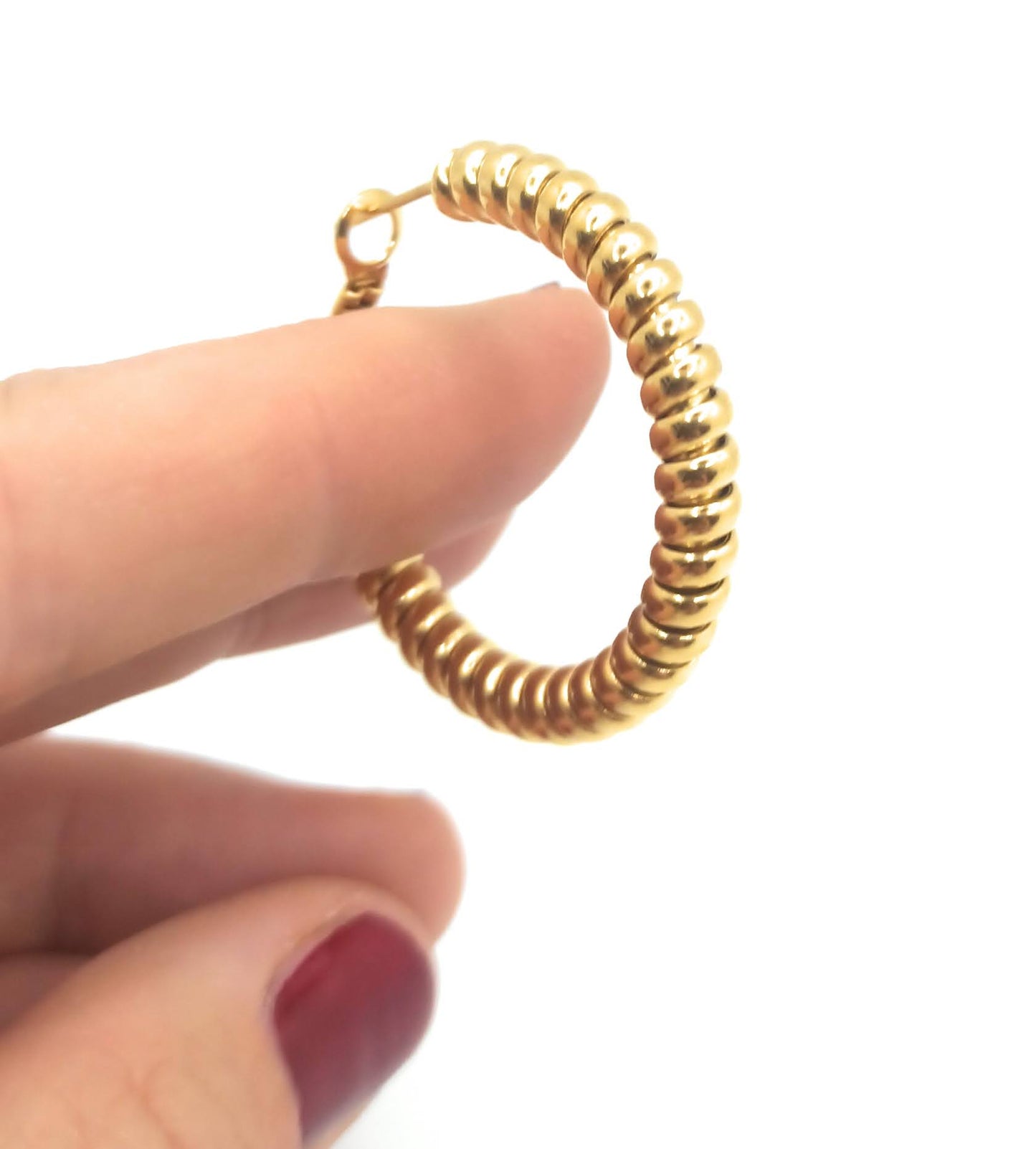 Pendientes Aro Dorados Gallonados · Diseño moderno y de tendencia