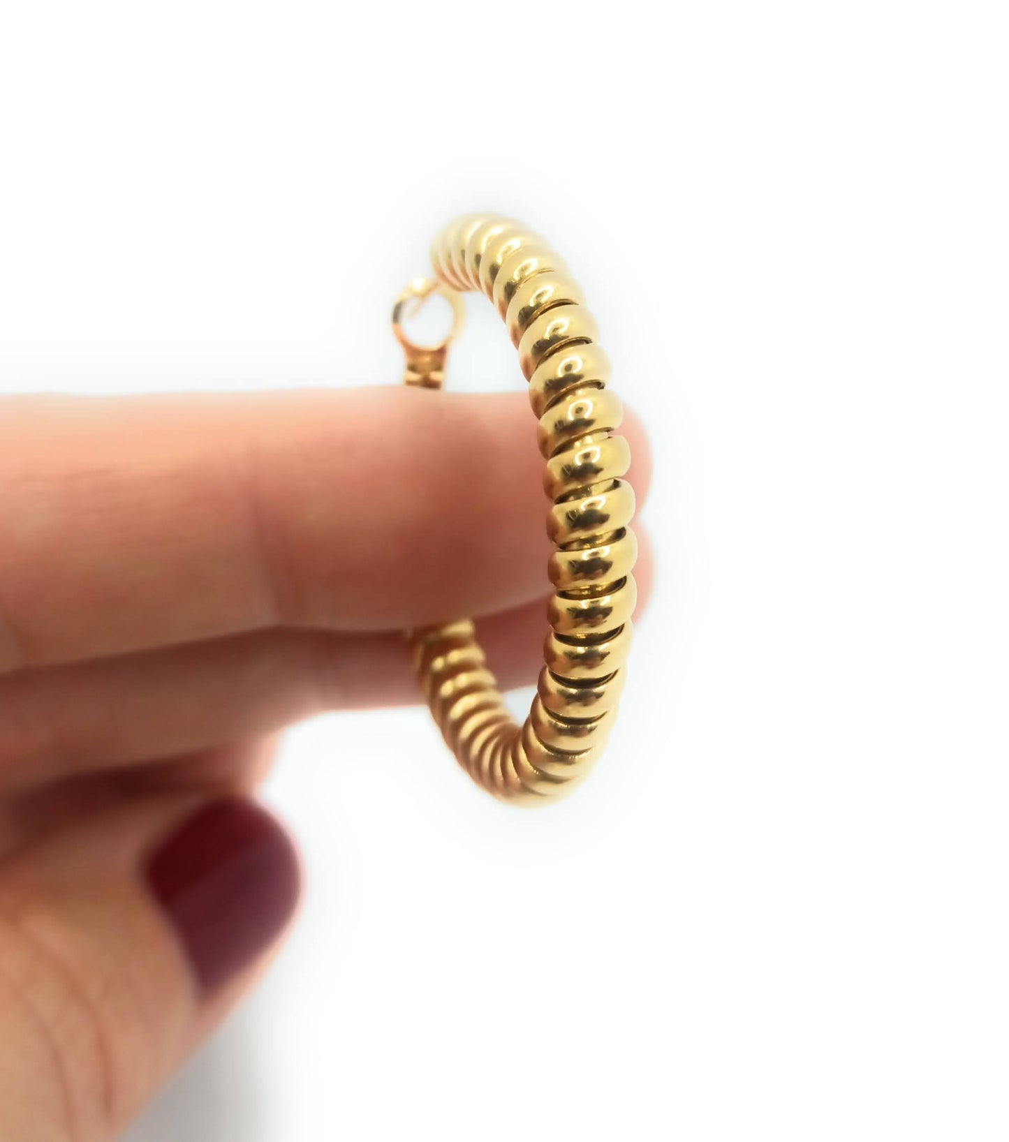 Pendientes Aro Dorados Gallonados · Diseño moderno y de tendencia