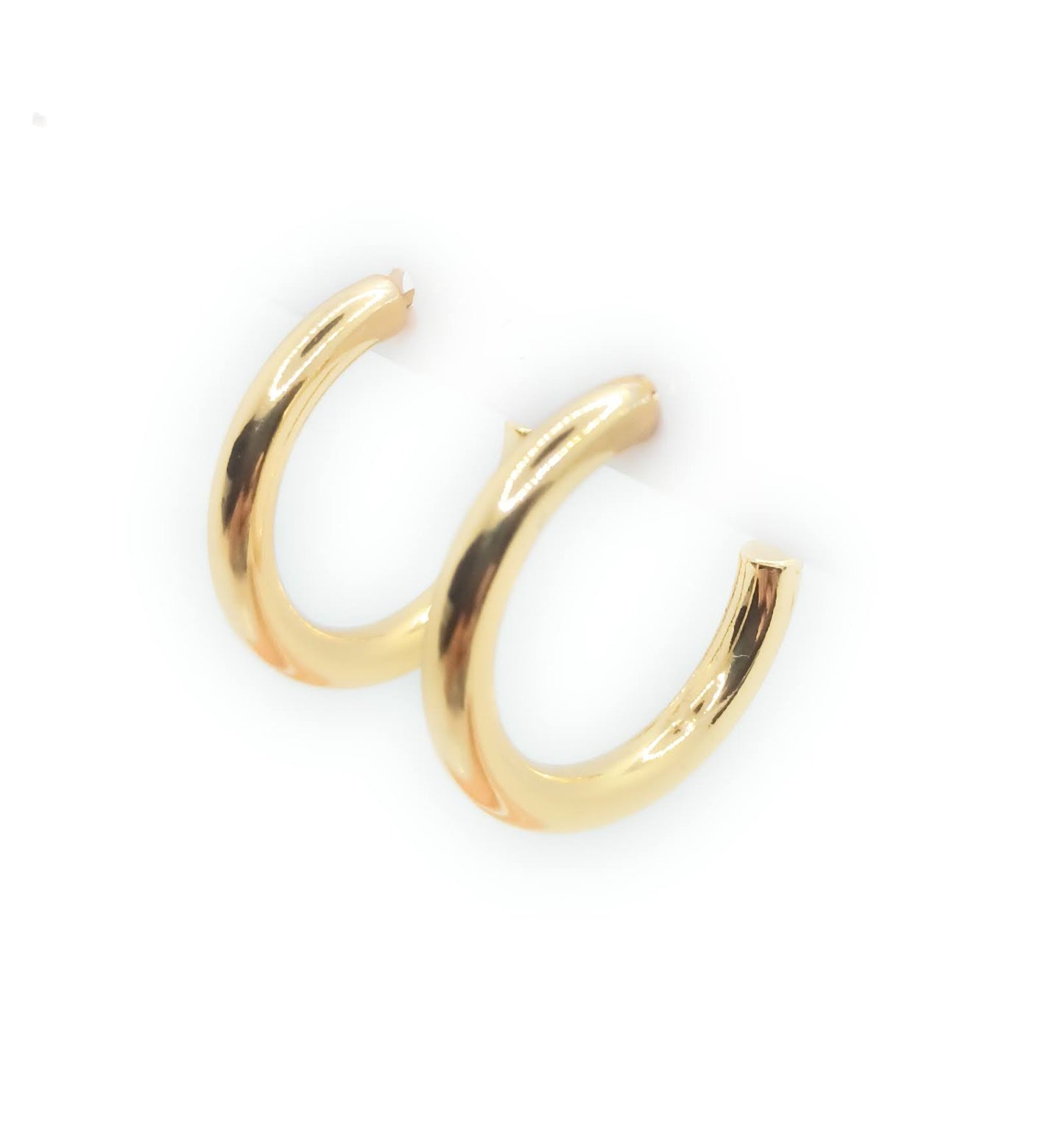 Pendientes Aro Dorados Medianos Acabado en Oro · Talla M (Ø 2 cm)