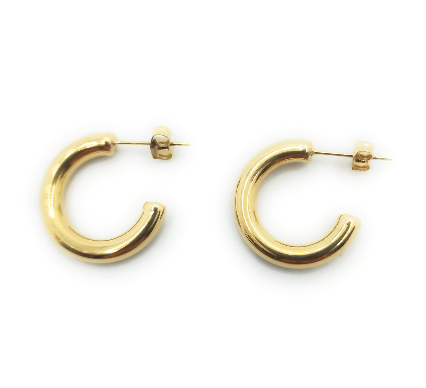 Pendientes Aro Dorados Pequeños Acabado en Oro · Talla S (Ø 1,5 cm)