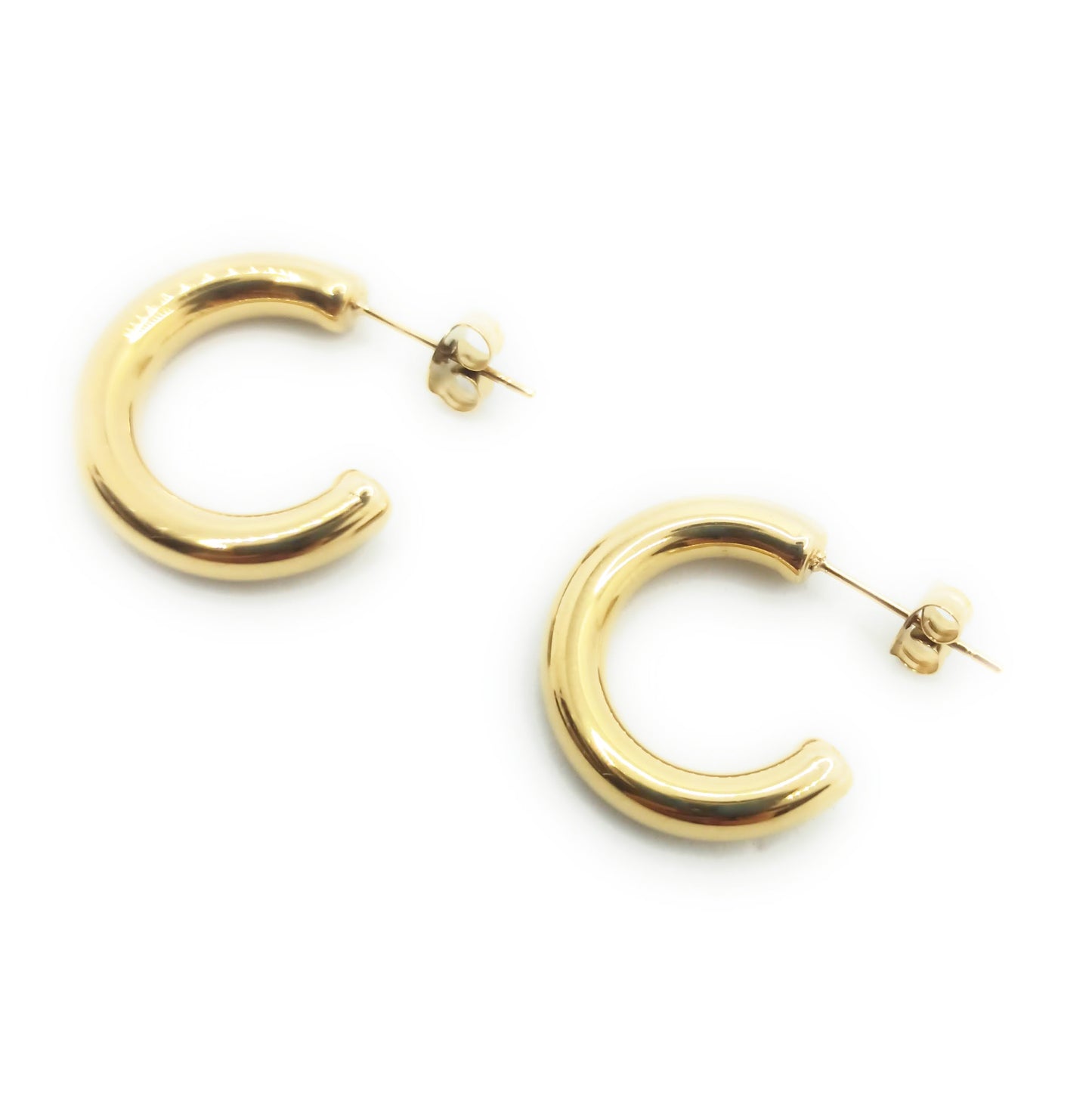 Pendientes Aro Dorados Pequeños Acabado en Oro · Talla S (Ø 1,5 cm)