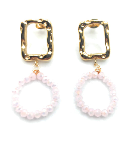 Pendientes Dorados Rectangulares · Colgante Aro Rosa