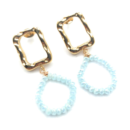 Pendientes Dorados Rectangulares · Colgante Aro Celeste