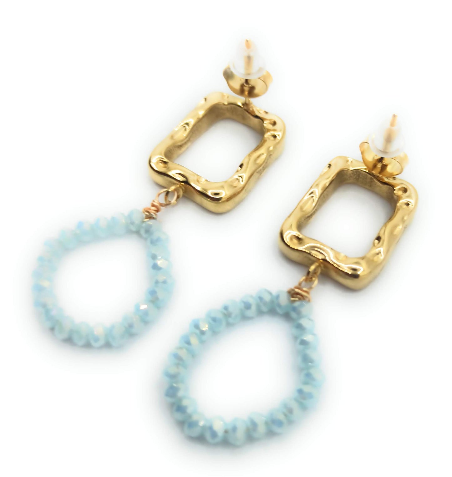 Pendientes Dorados Rectangulares · Colgante Aro Celeste