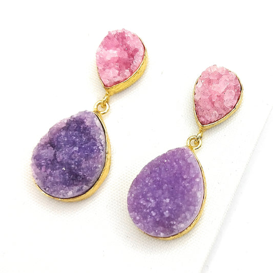 Pendientes de Lágrima Artesanales · Malva Morado (última unidad!)