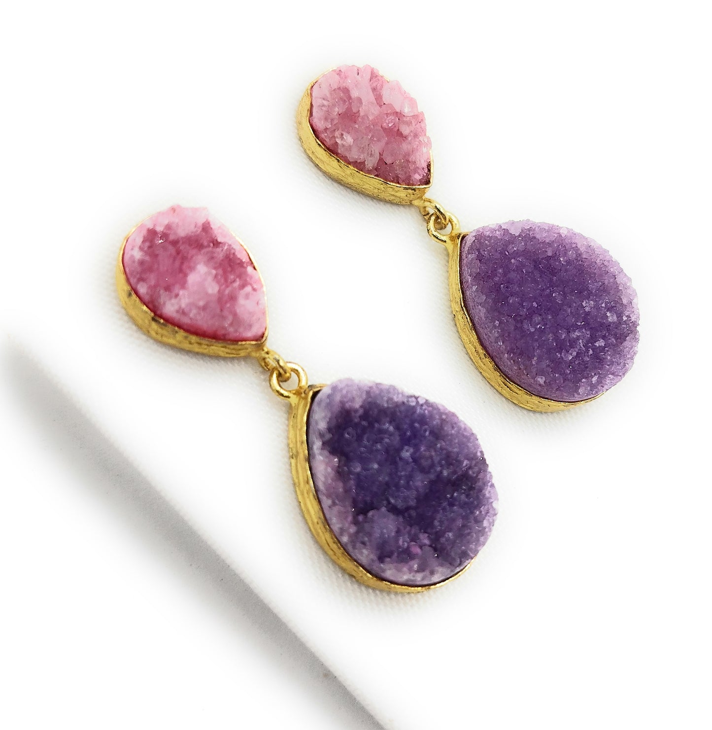 Pendientes de Lágrima Artesanales · Malva Morado (última unidad!)