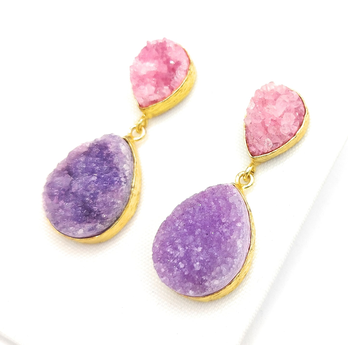 Pendientes de Lágrima Artesanales · Malva Morado (última unidad!)