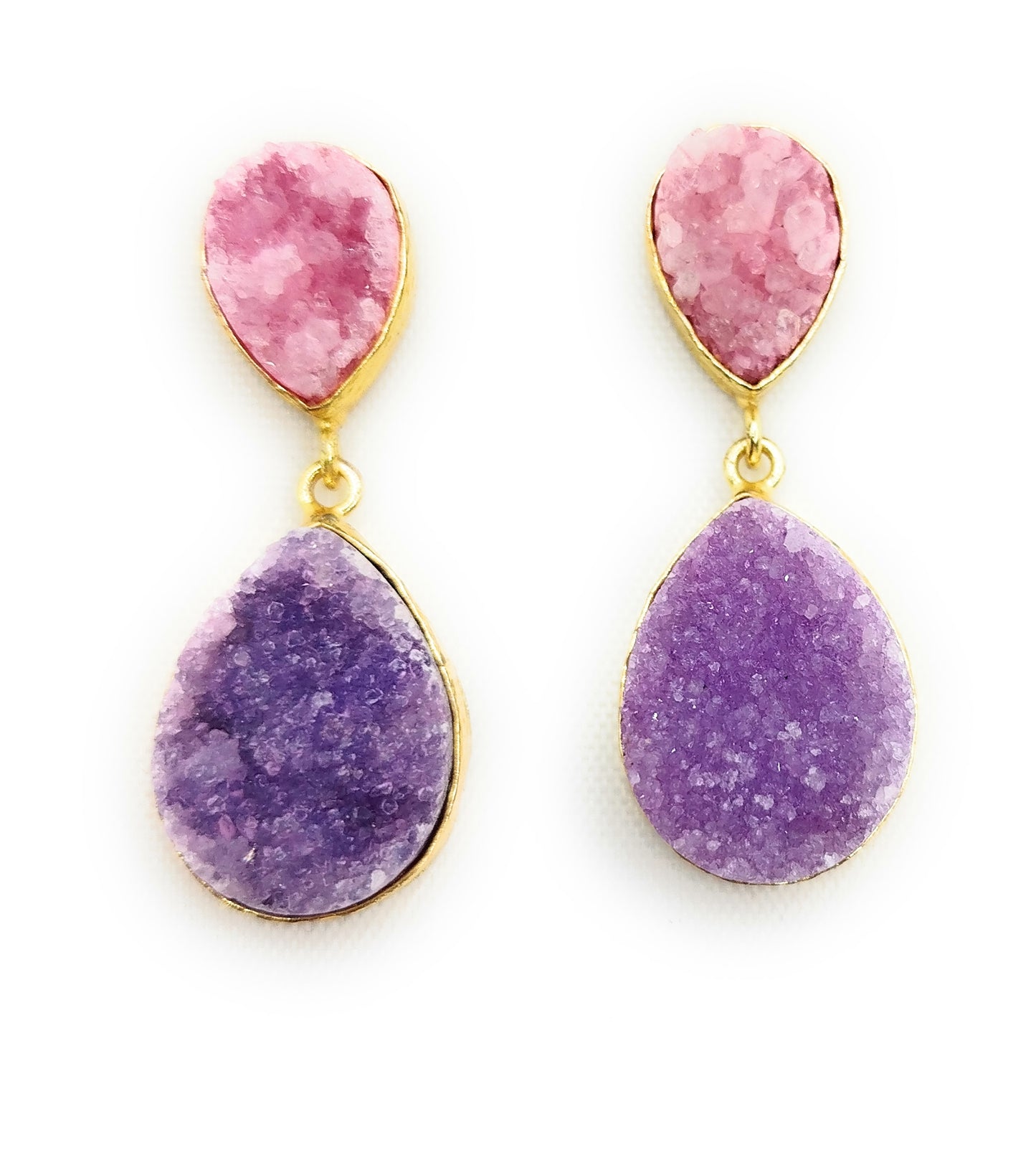 Pendientes de Lágrima Artesanales · Malva Morado (última unidad!)