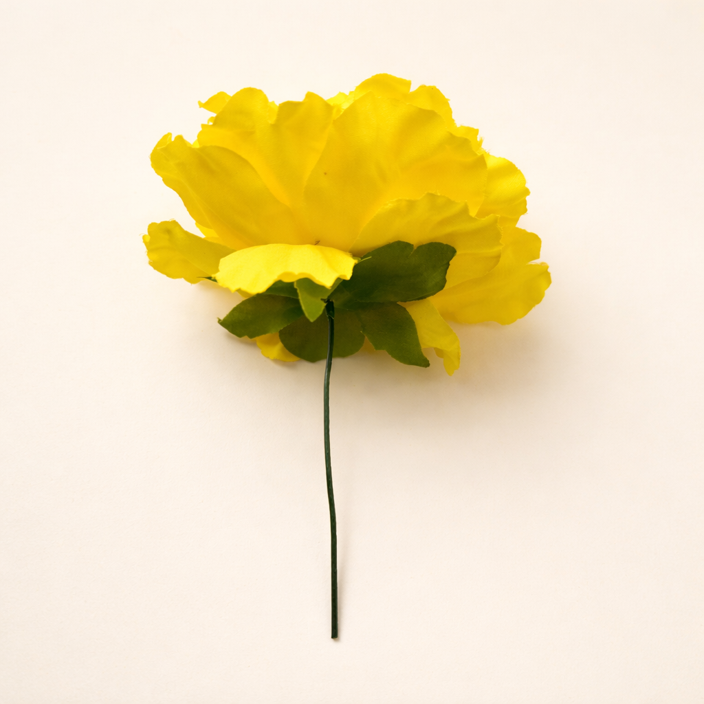 Flor Flamenca Peonía Grande para Pelo · Amarillo Ø17 cm