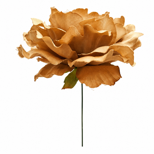 Flor Flamenca Peonía Grande para Pelo · Beige Ø17 cm