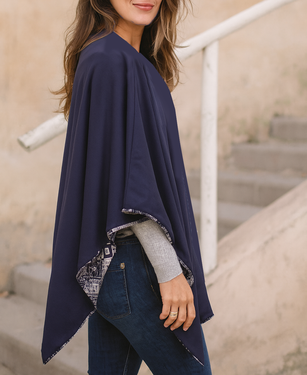 Poncho Reversible · IKAT/Marino (última unidad!)