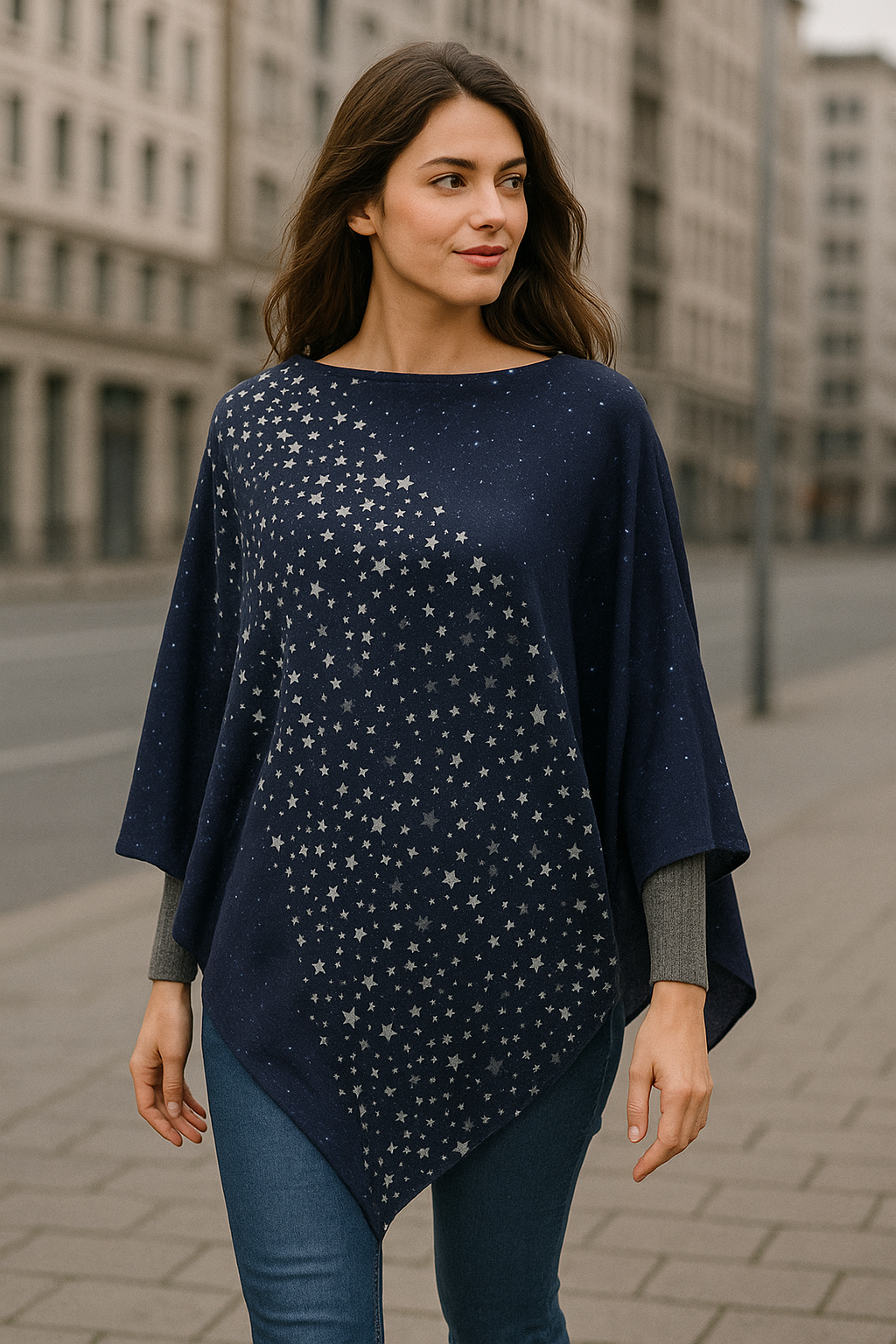 Poncho Reversible · Estrellas/Marino (última unidad!)