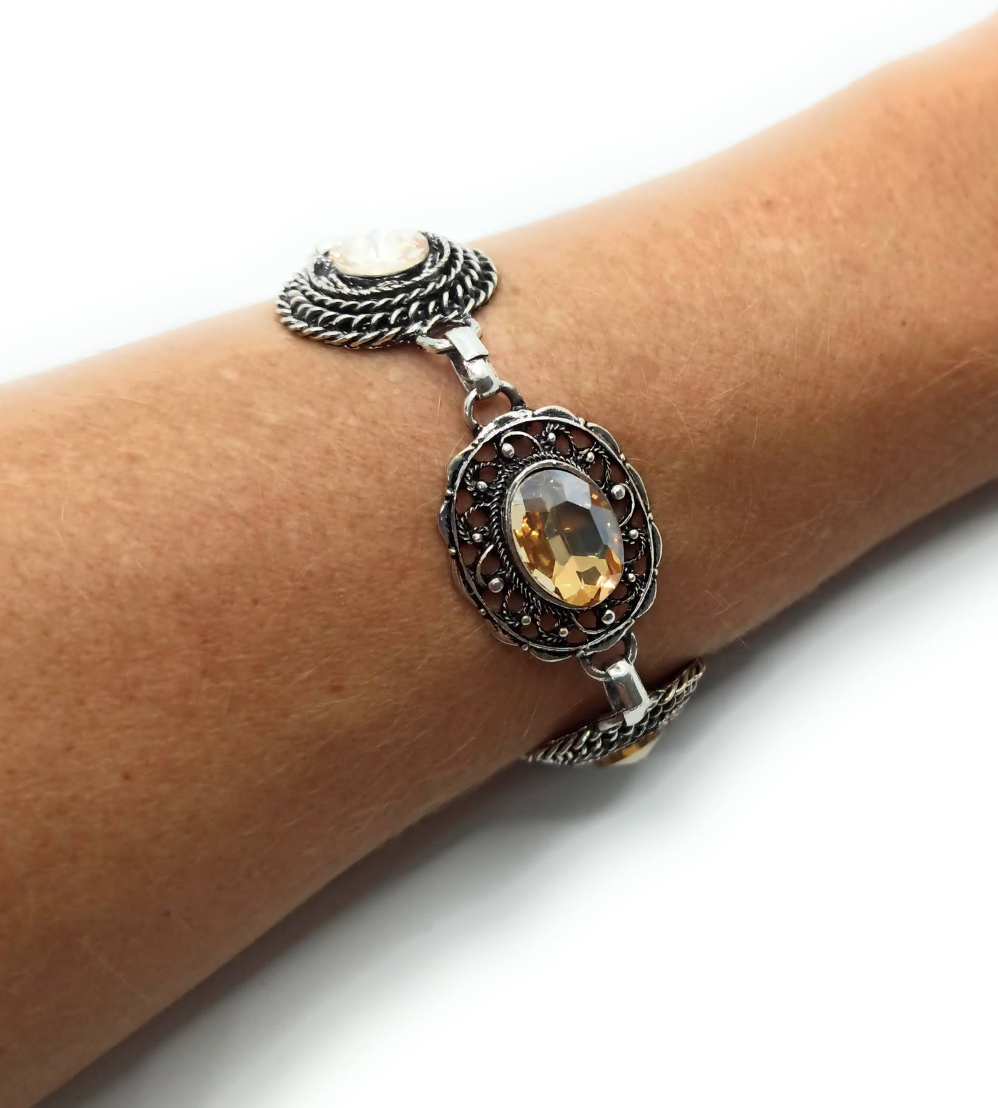 Pulsera Cristales · Marfil