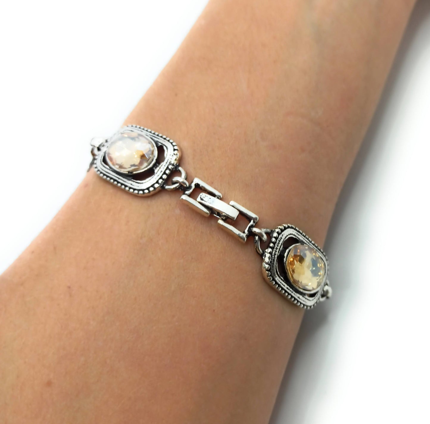 Pulsera Cristales · Marfil