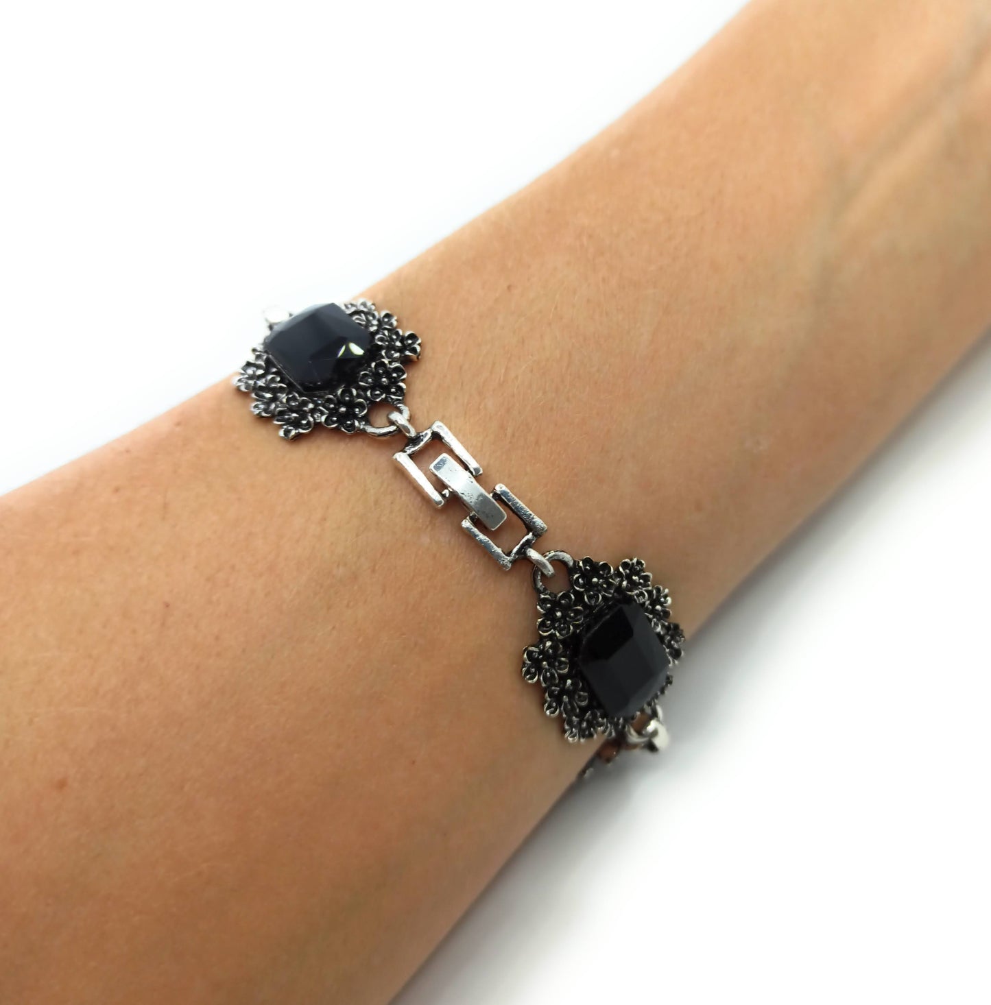 Pulsera Cristales · Negro