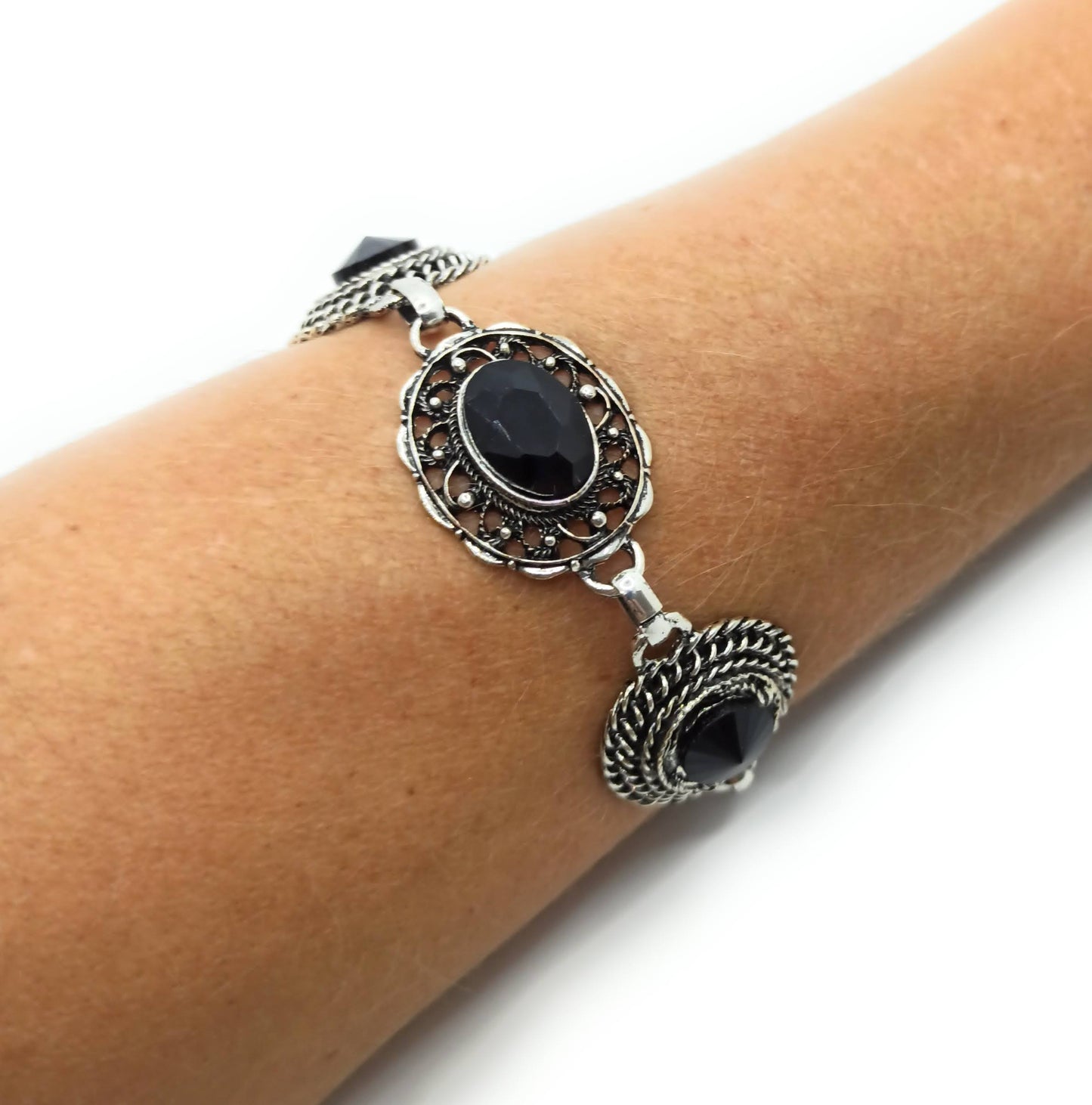 Pulsera Cristales · Negro