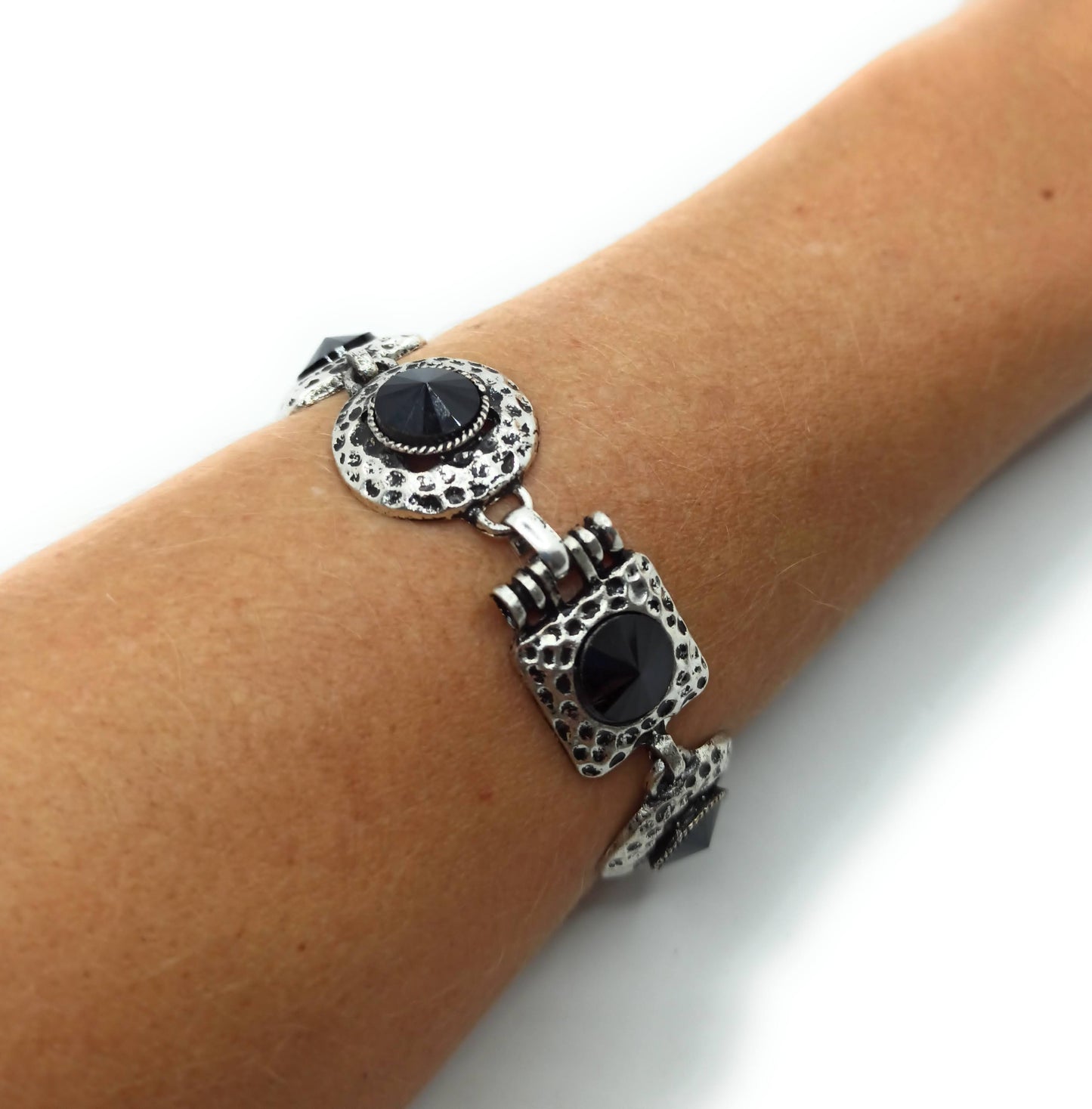 Pulsera Cristales · Negro