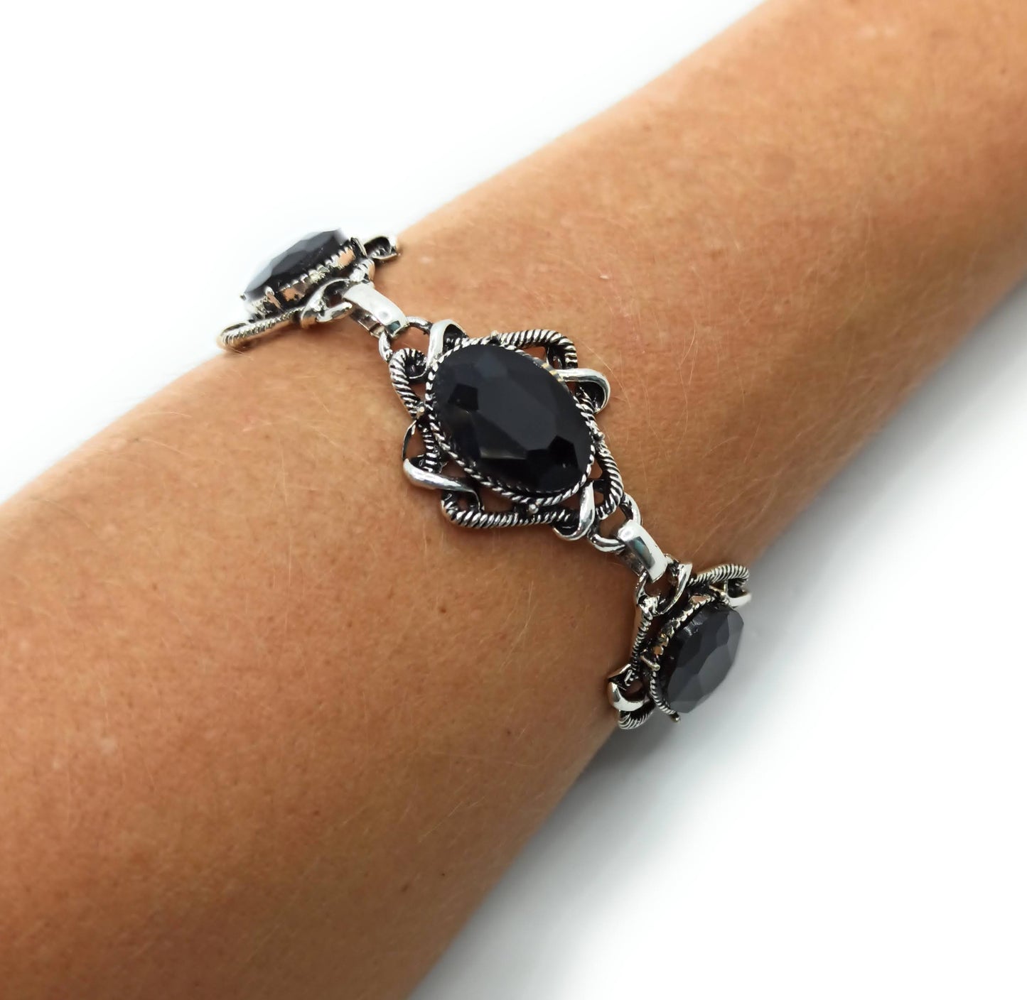 Pulsera Cristales · Negro
