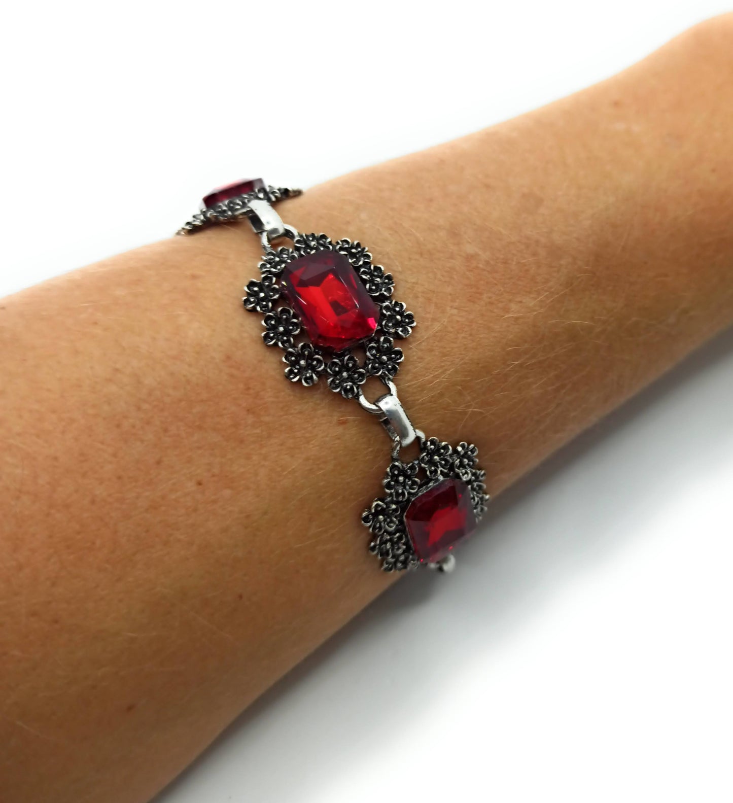 Pulsera Cristales · Rojo